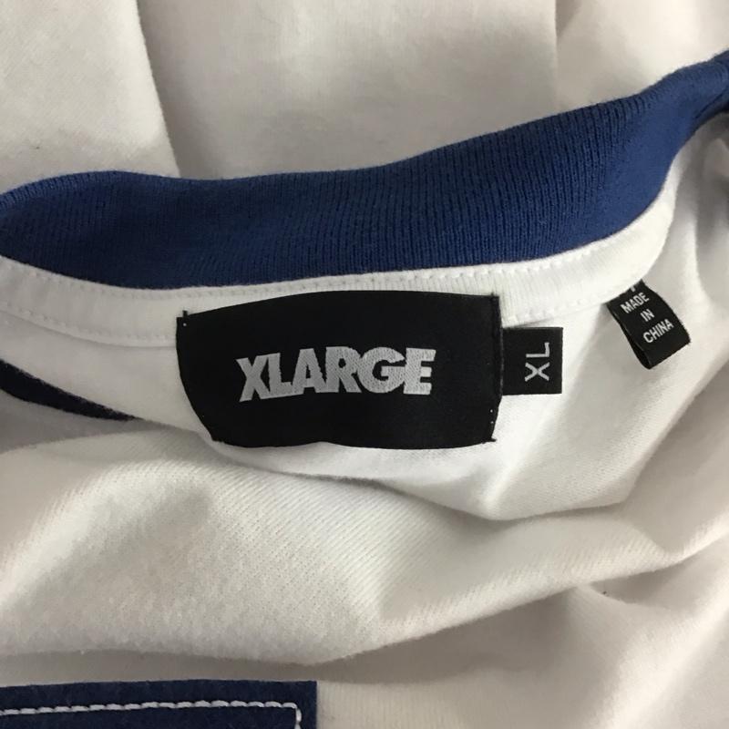 エクストララージ XLARGE Tシャツ 半袖 半袖カットソー プリントTシャツ クルーネックカットソー XL ロゴ、文字 白 / ホワイト / X 青 / ブルー / メンズ USED 古着 中古 10107099