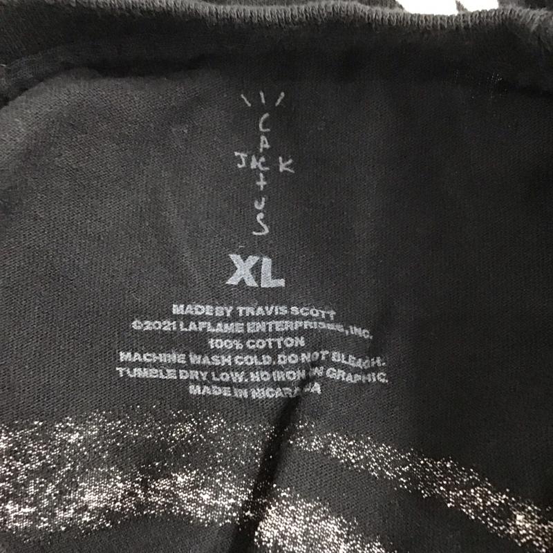 カクタスジャック Cactus Jack Tシャツ 長袖 ロンT クルーネック バックプリント FRAGMENT DESIGN XL ロゴ、文字 黒 / ブラック / メンズ USED 古着 中古 10124966