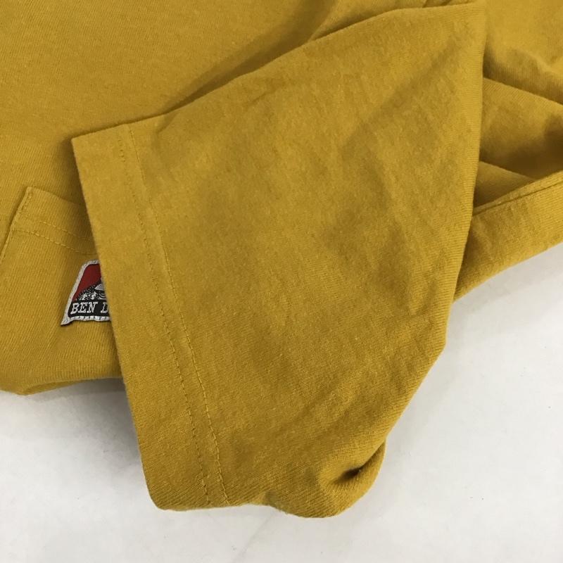 ベンデイビス BEN DAVIS Tシャツ 半袖 半袖カットソー プリントTシャツ クルーネックカットソー L ロゴ、文字 黄 / イエロー / メンズ USED 古着 中古 10128643
