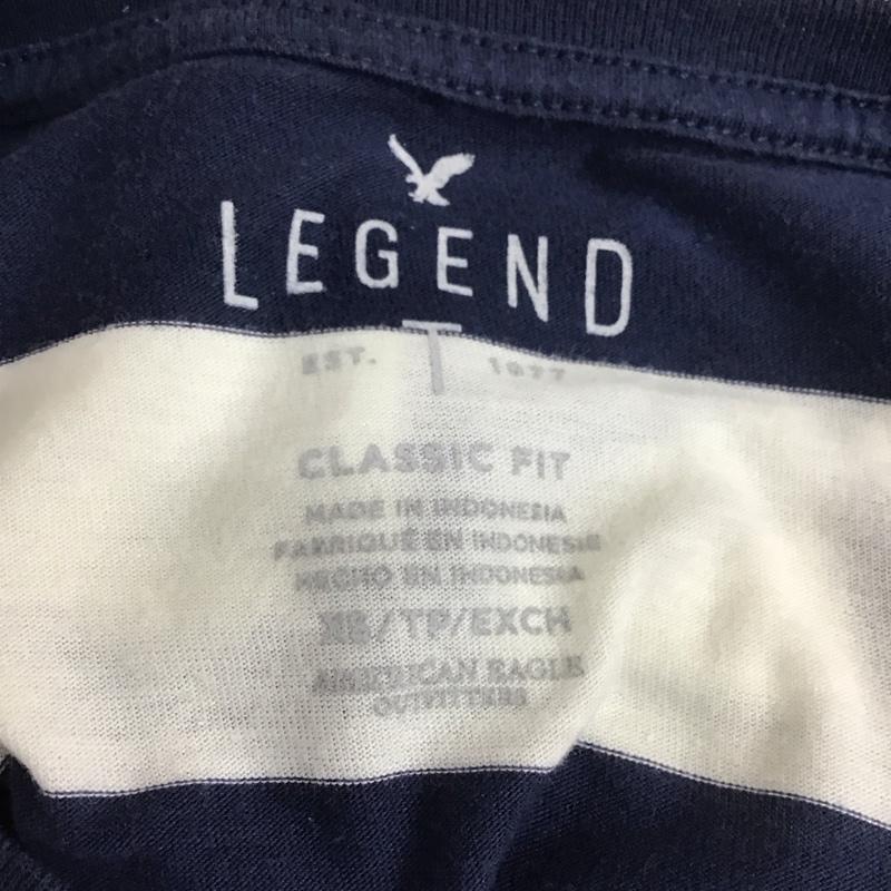 アメリカンイーグル AMERICANEAGLE カットソー 長袖 半袖ボーダーカットソー 半袖Tシャツ Vネック XS ボーダー柄 白 / ホワイト / X 紺 / ネイビー /  メンズ USED 古着 中古 10113137