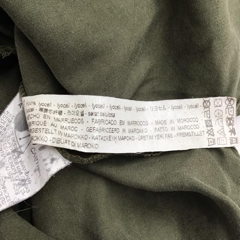 ザラベーシック ZARA BASIC ワンピース ロングスカート 長袖ワンピース シャツワンピース 前開 S 無地 カーキ / カーキ / レディース USED 古着 中古 10124578