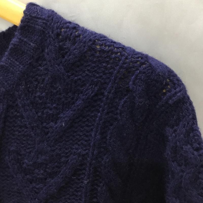 ニューヨーカー ブルー NEWYORKER BLUE カーディガン 長袖 長袖ニットカーディガン リブニットカーディガン 前ボタン M 紺 / ネイビー / メンズ USED 古着 中古 10113384