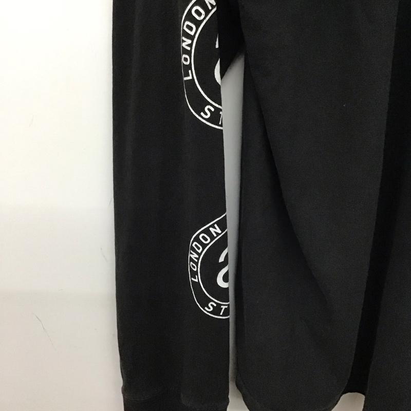 ステューシー STUSSY カットソー 長袖 長袖カットソー プリントカットソー クルーネック XL ロゴ、文字 黒 / ブラック / メンズ USED 古着 中古 10138760