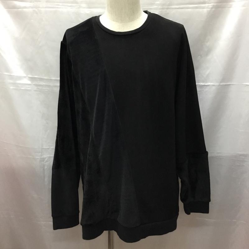 ノーアイディー NO ID. カットソー 長袖 847006-511T エコファー切り替えドルマンスリーブプルオーバー 長袖カットソー 無地 黒 / ブラック /  メンズ USED 古着 中古 10108426