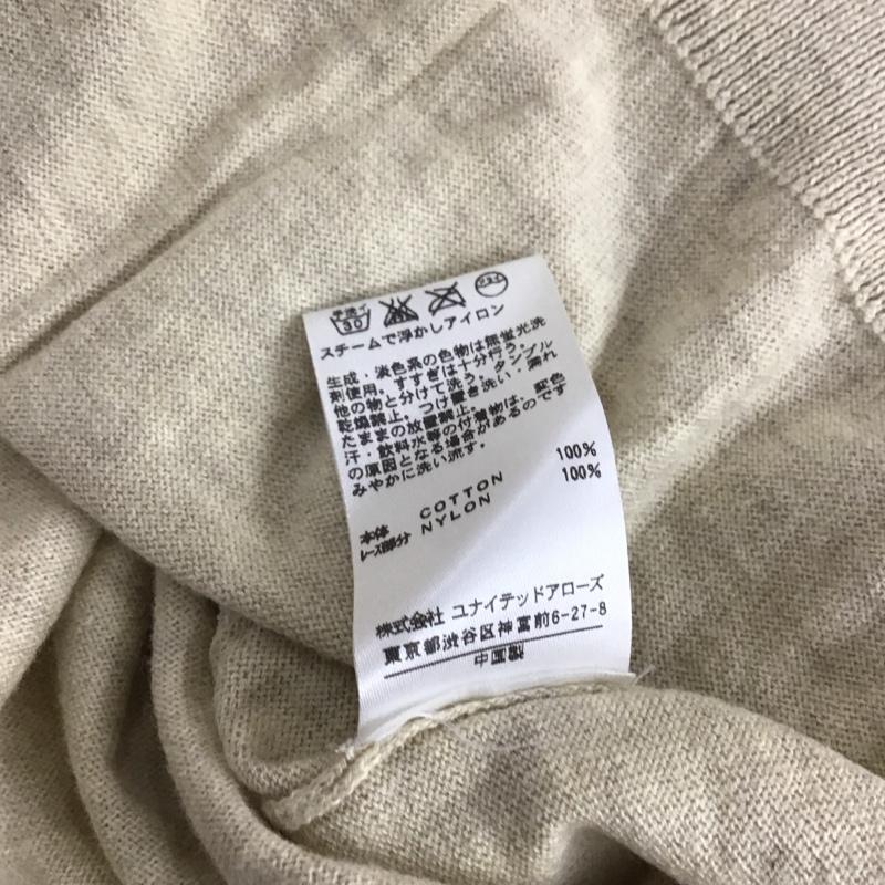 ユナイテッドアローズピンクレーベル UNITEDARROWSPINKLABEL ニット、セーター 七分袖 1618-135-1212 コットン レース サマーニット 無地 ベージュ / ベージュ /  レディース USED 古着 中古 10116753