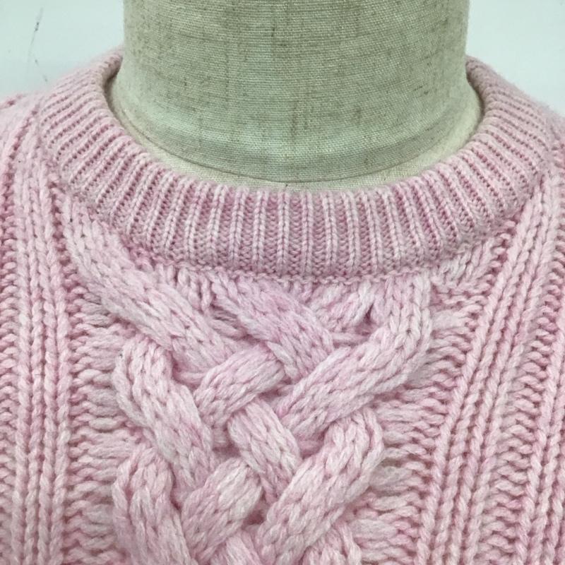 シュプリーム Supreme ニット、セーター 長袖 FW23 AppliqueCableKnitSweater 長袖ニットカットソー セーター L ロゴ、文字 桃 / ピンク / メンズ USED 古着 中古 10115370
