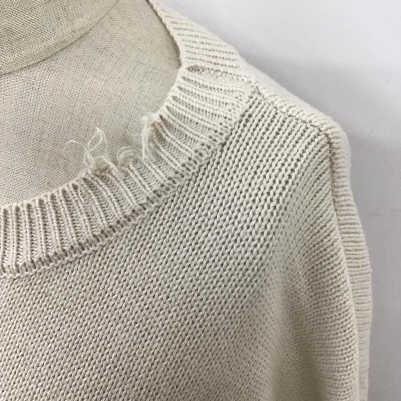 アイテムズ アーバンリサーチ ITEMS URBAN RESEARCH ニット、セーター 長袖 IT14-22B010 FREE ダメージ加工 アイボリー / アイボリー / レディース USED 古着 中古 10114452
