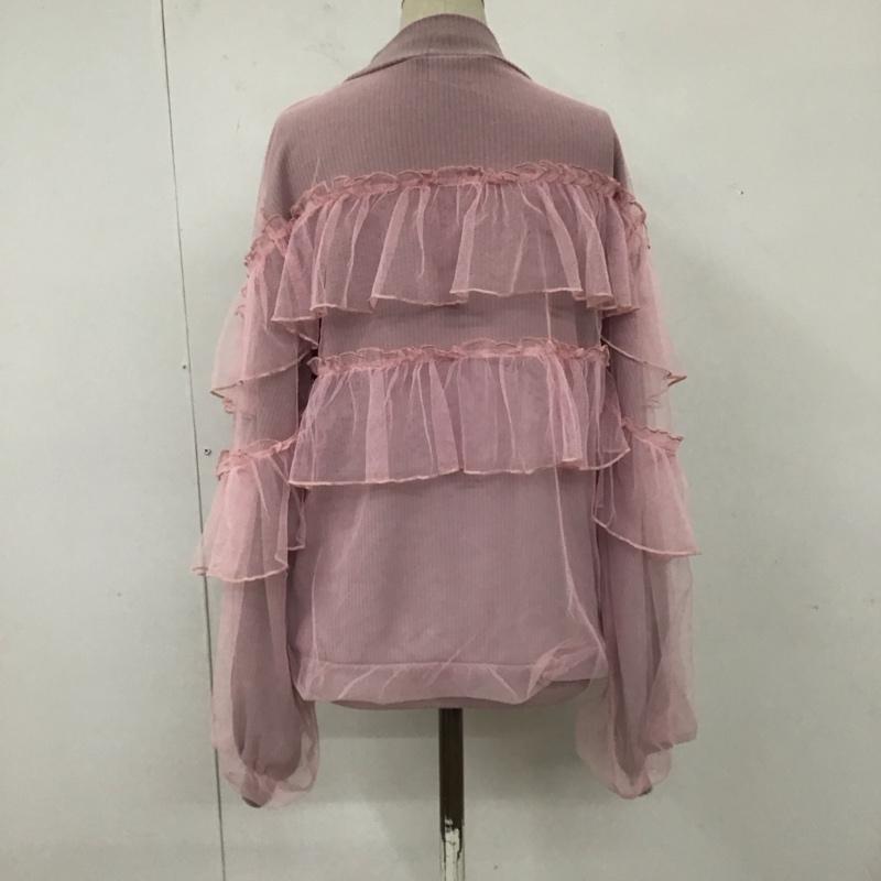 メリージェニー merry jenny カットソー 長袖 281912700301-01 チュールドッキングTOPS FREE 無地 桃 / ピンク /  レディース USED 古着 中古 10114765