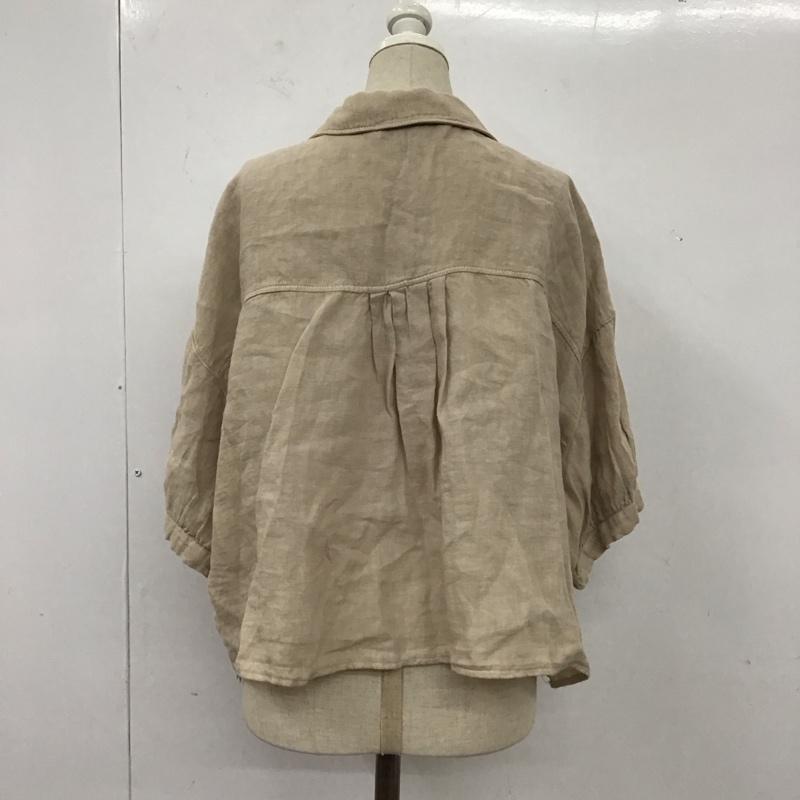 ザラ ZARA シャツ、ブラウス 半袖 2402 500 711 スキッパーシャツ L 無地 ベージュ / ベージュ / レディース USED 古着 中古 10117397
