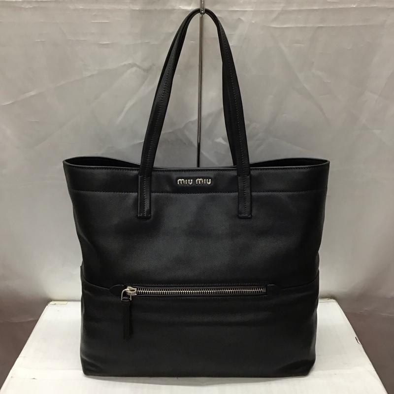 ミュウミュウ miu miu トートバッグ トートバッグ RR1934 レザー ロゴ、文字 黒 / ブラック / レディース USED 古着 中古 10114295