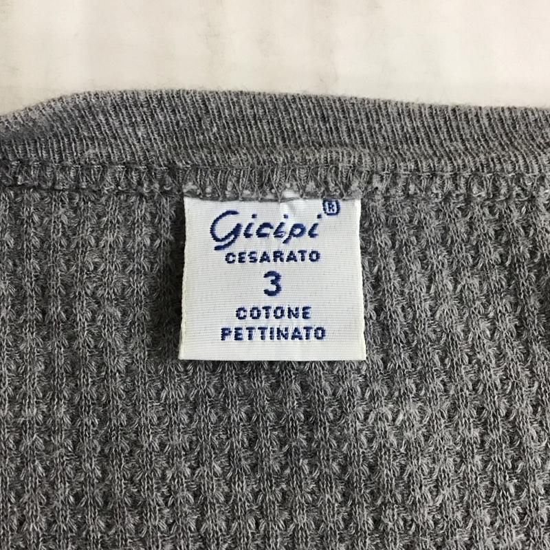 ジチピ gicipi カットソー 長袖 長袖カットソー クルーネックカットソー ロングスリーブカットソー 3 無地 灰 / グレー /  メンズ USED 古着 中古 10110380