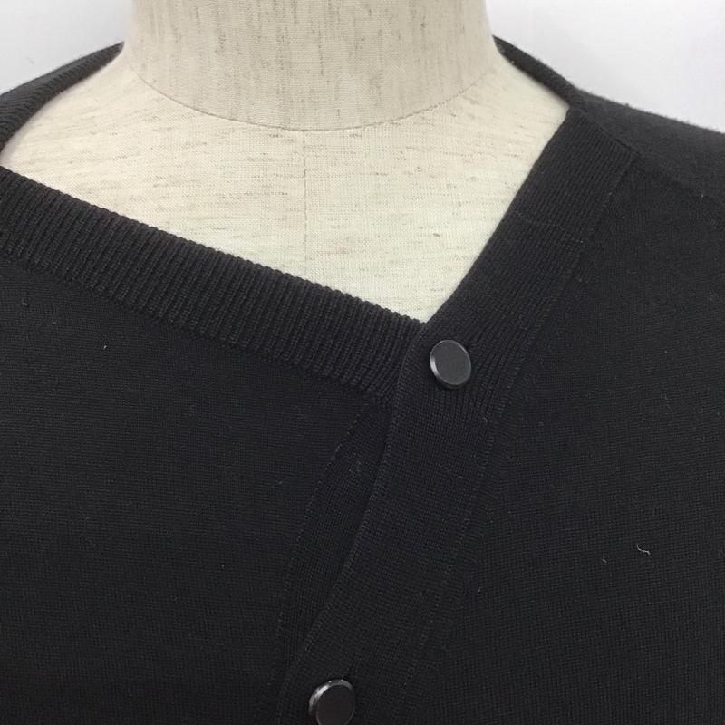 アレキサンダーワン ALEXANDER WANG カーディガン 長袖 長袖カーディガン 長袖カットソー ノーカラージャケット 前開カーディガン M 無地 黒 / ブラック / メンズ USED 古着 中古 10106568