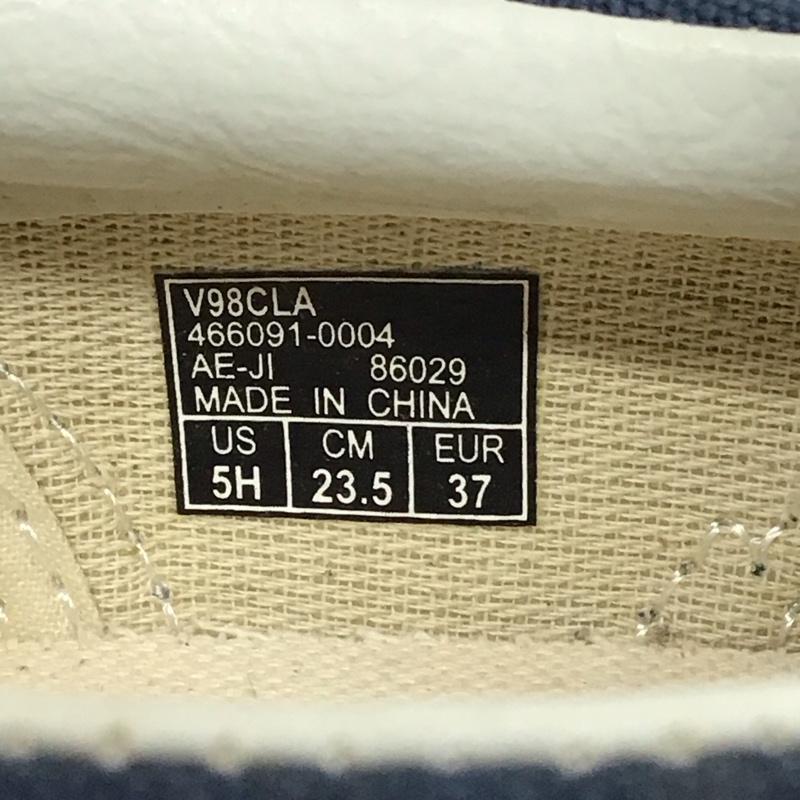 バンズ VANS スニーカー スニーカー V98CLA SLIP ON スリッポン 23.5cm 23.5cm ロゴ、文字 紺 / ネイビー / X 白 / ホワイト / レディース USED 古着 中古 10118868