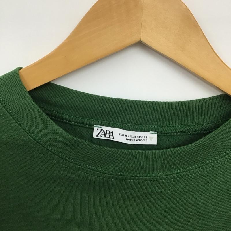 ザラ ZARA Tシャツ 長袖 M プリント X ロゴ、文字 緑 / グリーン / レディース USED 古着 中古 10129639