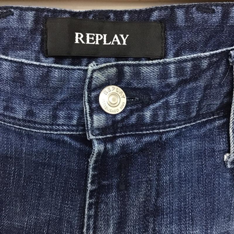 リプレイ REPLAY パンツ デニム、ジーンズ デニムパンツ スリムパンツ カジュアルパンツ ストレッチパンツ 34 無地 インディゴ / インディゴ / メンズ USED 古着 中古 10134718