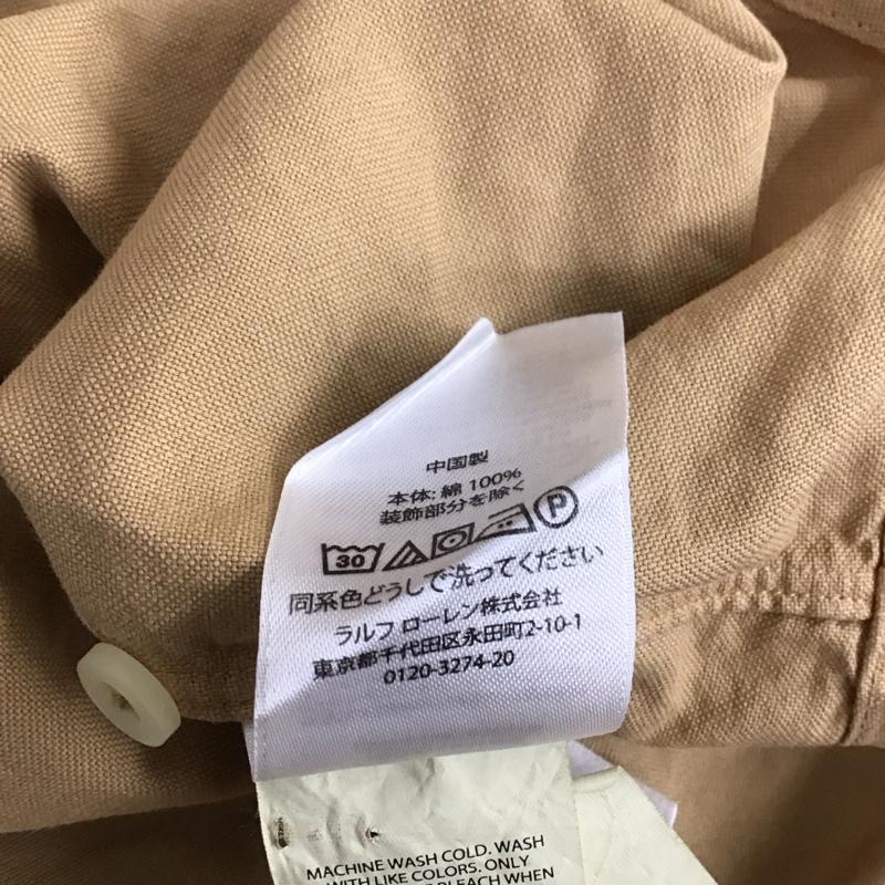 ラルフローレン RALPHLAUREN シャツ、ブラウス 長袖 長袖シャツ カラーシャツ 長袖カットソー ボタンダウンシャツ S ロゴ、文字 ベージュ / ベージュ / メンズ USED 古着 中古 10107318
