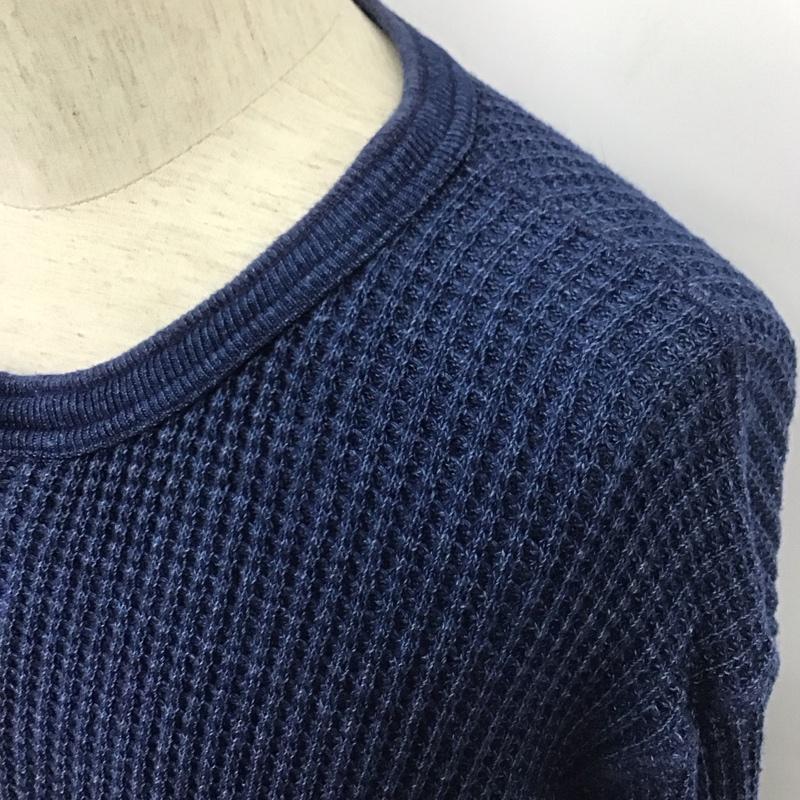 ジェラード JELADO カットソー 長袖 ヘンリーネック 42 無地 紺 / ネイビー / メンズ USED 古着 中古 10107866