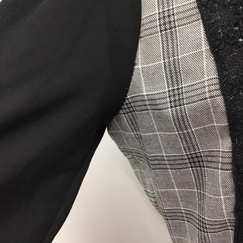 アクシーズファム axes femme ワンピース ひざ丈スカート 長袖ワンピース フレアワンピース ウエスト切り替えワンピース M チェック 黒 / ブラック / X 灰 / グレー / レディース USED 古着 中古 10118248