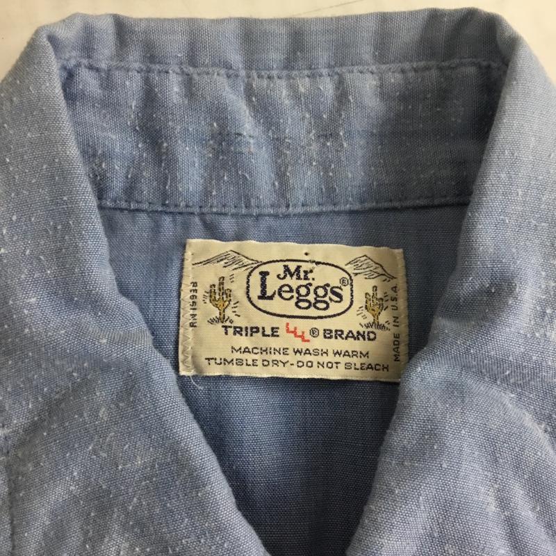 古着 USED シャツ、ブラウス 半袖 半袖シャツ カラーシャツ mr.leggs 古着70s ヴィンテージシャツ 刺繍 青 / ブルー / メンズ USED 古着 中古 10120810