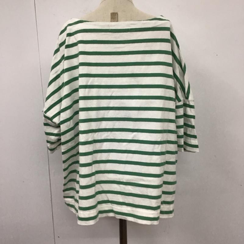 フリークスストア FREAK S STORE Tシャツ 半袖 S22-GR-32 ボートネック FREE ボーダー柄 白 / ホワイト / X 緑 / グリーン / レディース USED 古着 中古 10114940