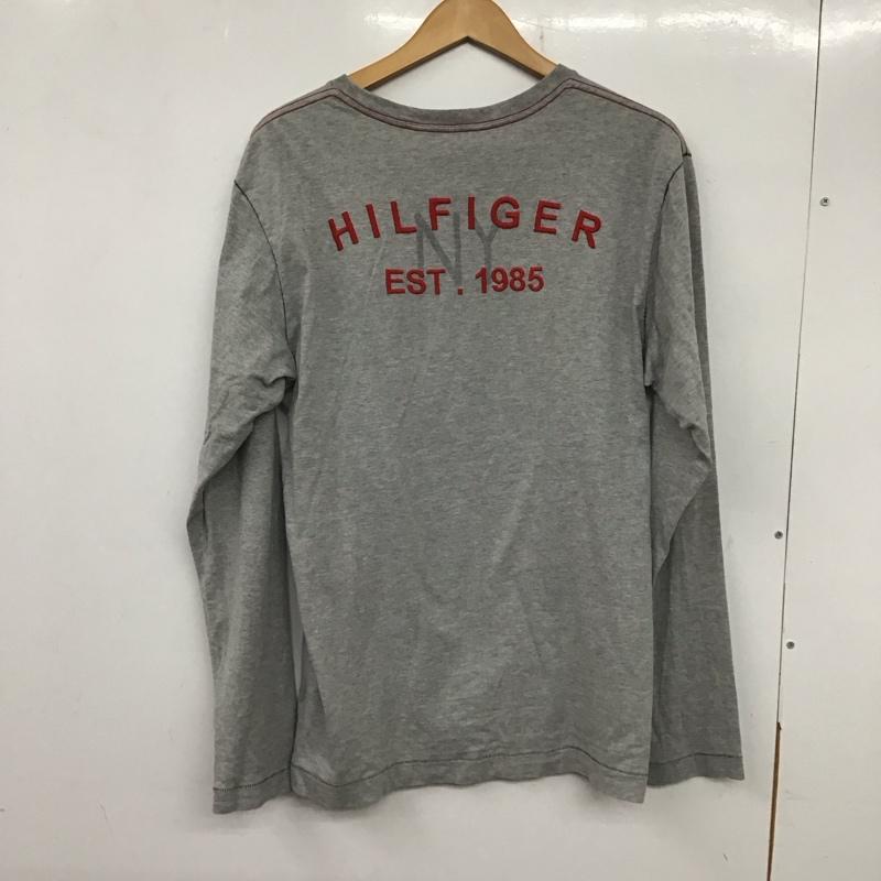 トミーヒルフィガー TOMMY HILFIGER カットソー 長袖 長袖カットソー クルーネックカットソー ロゴカットソー L ロゴ、文字 灰 / グレー / メンズ USED 古着 中古 10137743