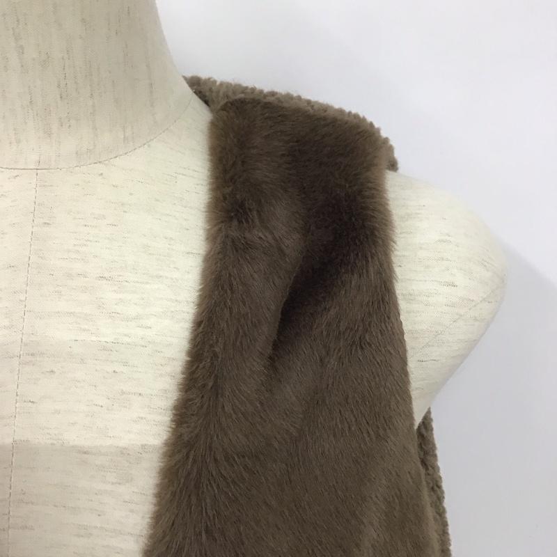 ニコアンド niko and... ベスト ベスト ジップアップベスト ノースリーブ 前開き 無地 茶 / ブラウン / レディース USED 古着 中古 10125964