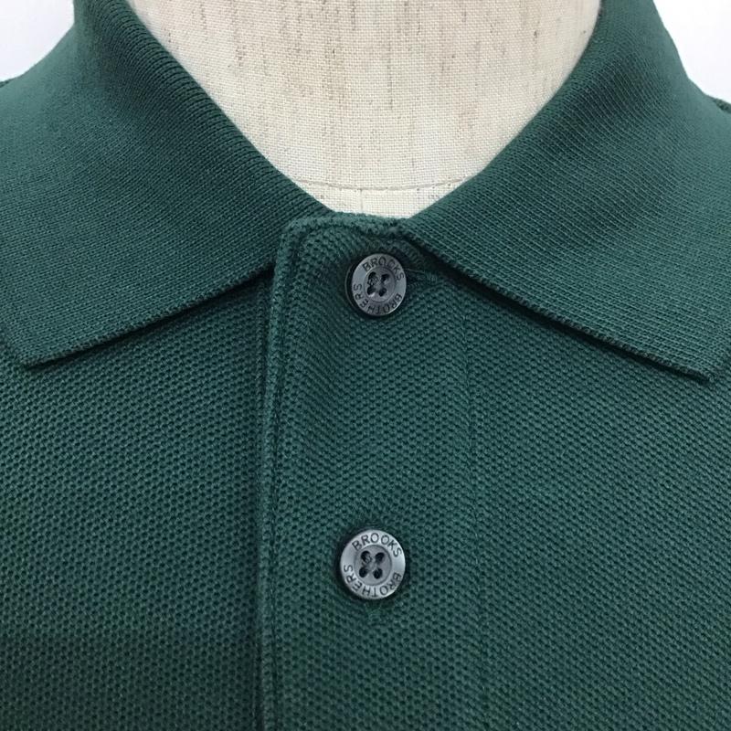 ブルックスブラザーズ BROOKS BROTHERS ポロシャツ 長袖 長袖ポロシャツ カラーシャツ 長袖カットソー M ロゴ、文字 緑 / グリーン /  メンズ USED 古着 中古 10111144