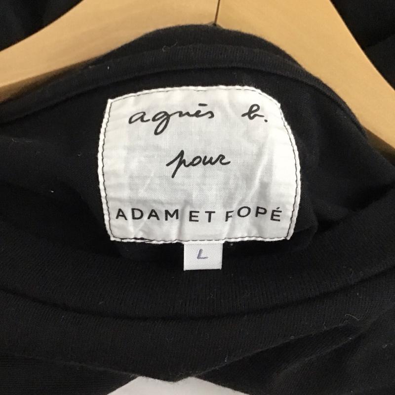 アニエス・ベー agnes b. Tシャツ 半袖 7835SBP5 ADAM ET ROPE L プリント 黒 / ブラック / レディース USED 古着 中古 10131181