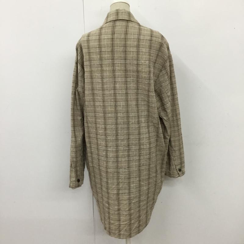 ザラ ZARA シャツ、ブラウス 長袖 7102 021 704 オーバーシャツ XS チェック ベージュ / ベージュ / レディース USED 古着 中古 10116076