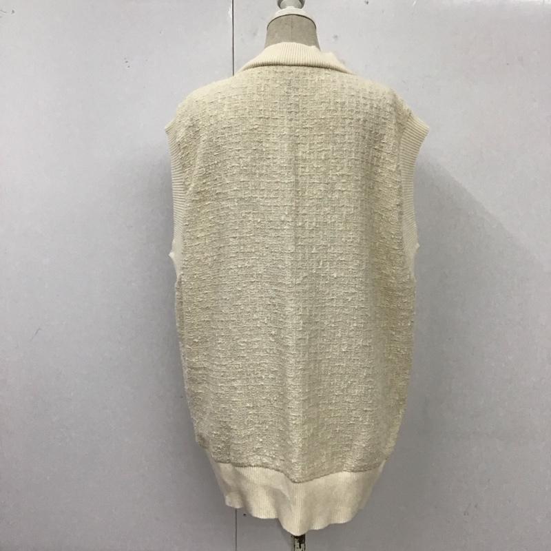 ザラ ZARA ベスト ベスト 7563 042 712 Vネック M 無地 アイボリー / アイボリー / レディース USED 古着 中古 10117684