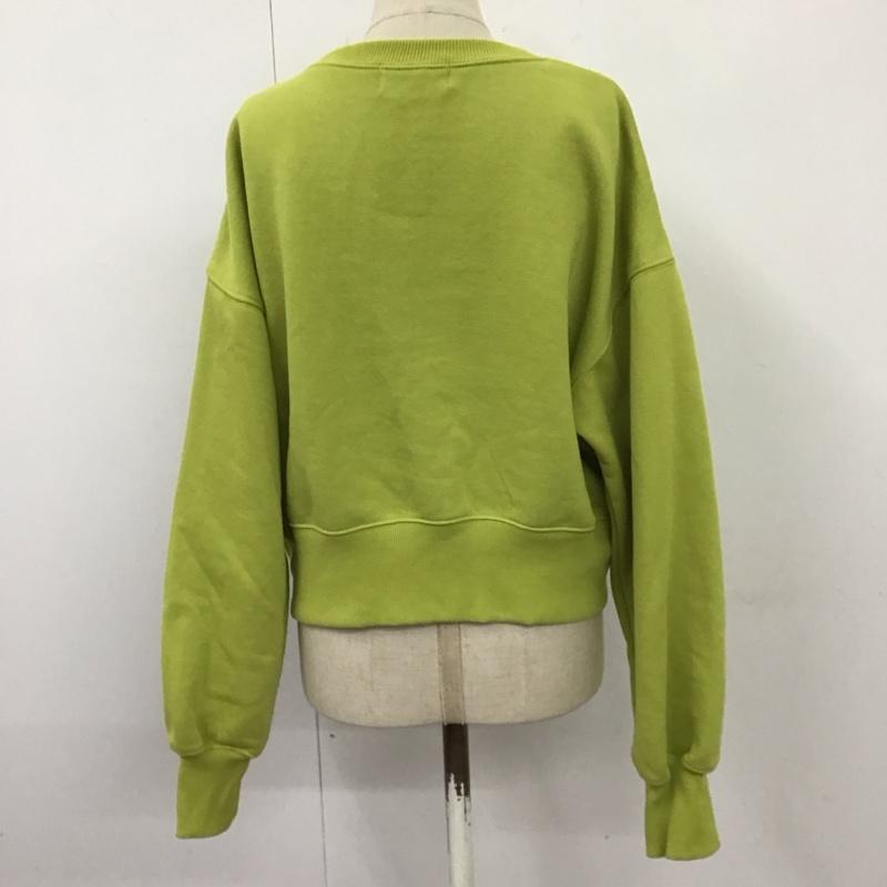 アズールバイマウジー AZUL BY MOUSSY トレーナー 長袖 250fat80-115i ショートカラースウェットトップス 長袖トレーナー S 無地 緑 / グリーン / レディース USED 古着 中古 10114508
