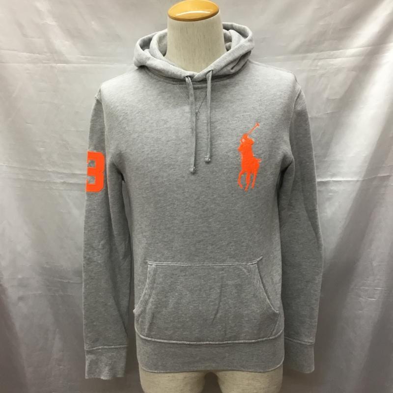 ポロラルフローレン POLO RALPH LAUREN パーカー 長袖 長袖パーカー フード付きパーカー プリントスウェット トレーナー プルオーバー XS ロゴ、文字 灰 / グレー /  メンズ USED 古着 中古 10120086