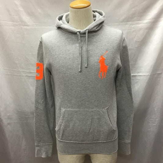 ポロラルフローレン POLO RALPH LAUREN パーカー 長袖 長袖パーカー フード付きパーカー プリントスウェット トレーナー プルオーバー XS ロゴ、文字 灰 / グレー /  メンズ USED 古着 中古 10120086