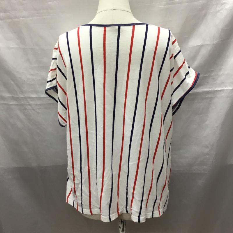 古着 USED カットソー 半袖 半袖カットソー プリントTシャツ クルーネックカットソー 46 ストライプ マルチカラー / マルチカラー / レディース USED 古着 中古 10118481