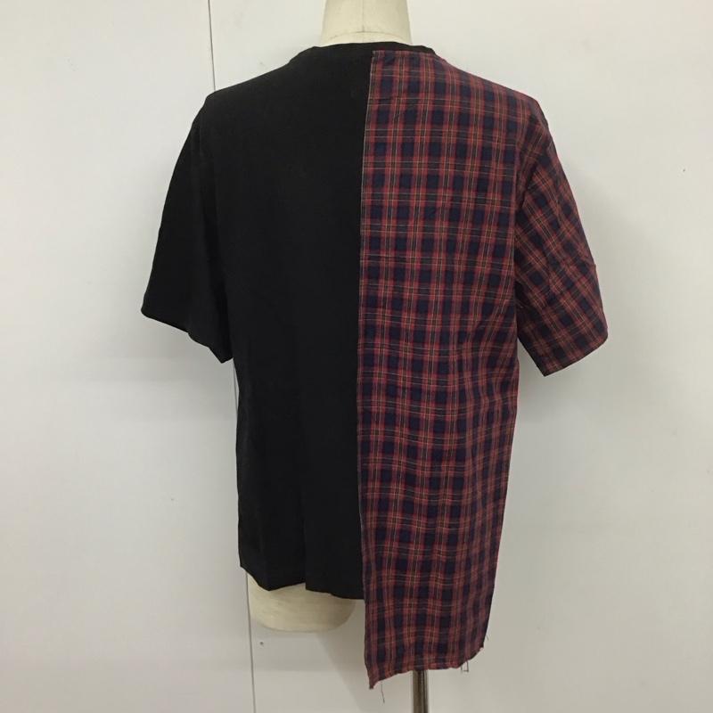 キャスパージョン CASPER JOHN Tシャツ 半袖 半袖カットソー プリントTシャツ クルーネックカットソー 無地 X チェック 黒 / ブラック / X マルチカラー / マルチカラー /  メンズ USED 古着 中古 10110799