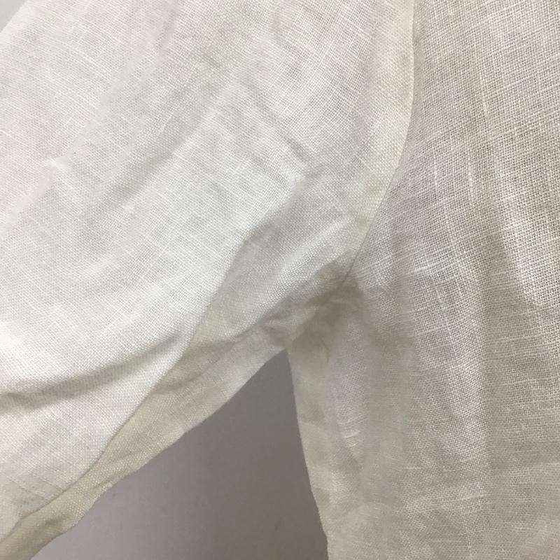 ザラ ZARA シャツ、ブラウス 長袖 リネン スキッパー S 無地 白 / ホワイト / レディース USED 古着 中古 10116229