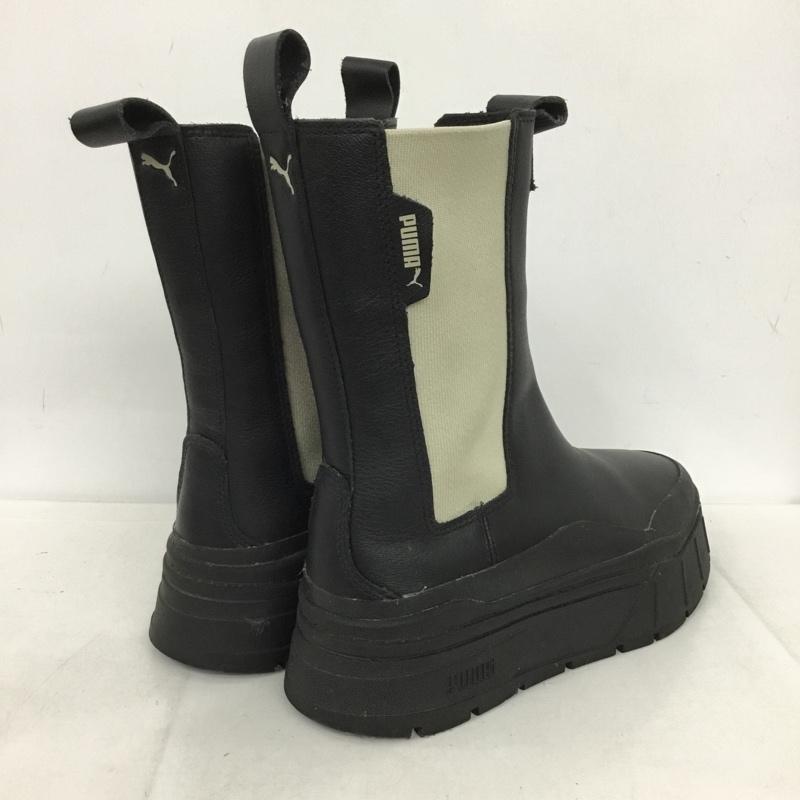 プーマ PUMA ブーツ 一般 386272-03 MAYZE STACK CHELSEA サイドゴア 25cm 25.0cm ロゴ、文字 黒 / ブラック / レディース USED 古着 中古 10136303
