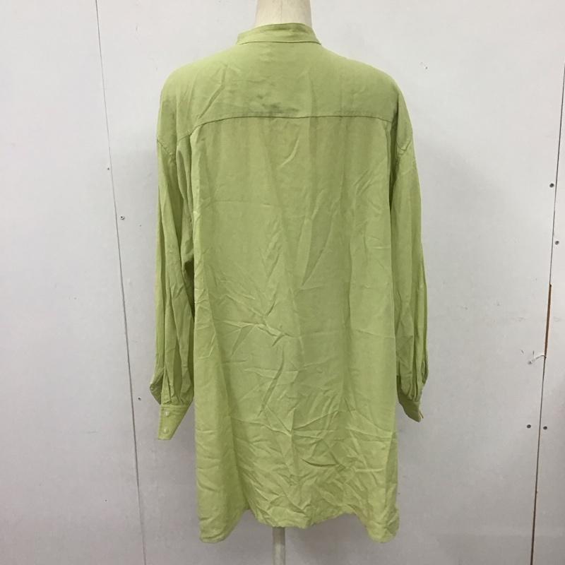 ローリーズファーム LOWRYS FARM ワンピース ひざ丈スカート シャツワンピース FREE 無地 黄緑 / イエローグリーン / レディース USED 古着 中古 10126597