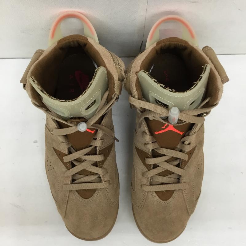 ナイキ NIKE スニーカー スニーカー DH0690-200 Travis Scott × Nike Air Jordan 6 British Khaki 28.0cm ロゴ、文字 ベージュ / ベージュ / X 茶 / ブラウン / メンズ USED 古着 中古 10139444