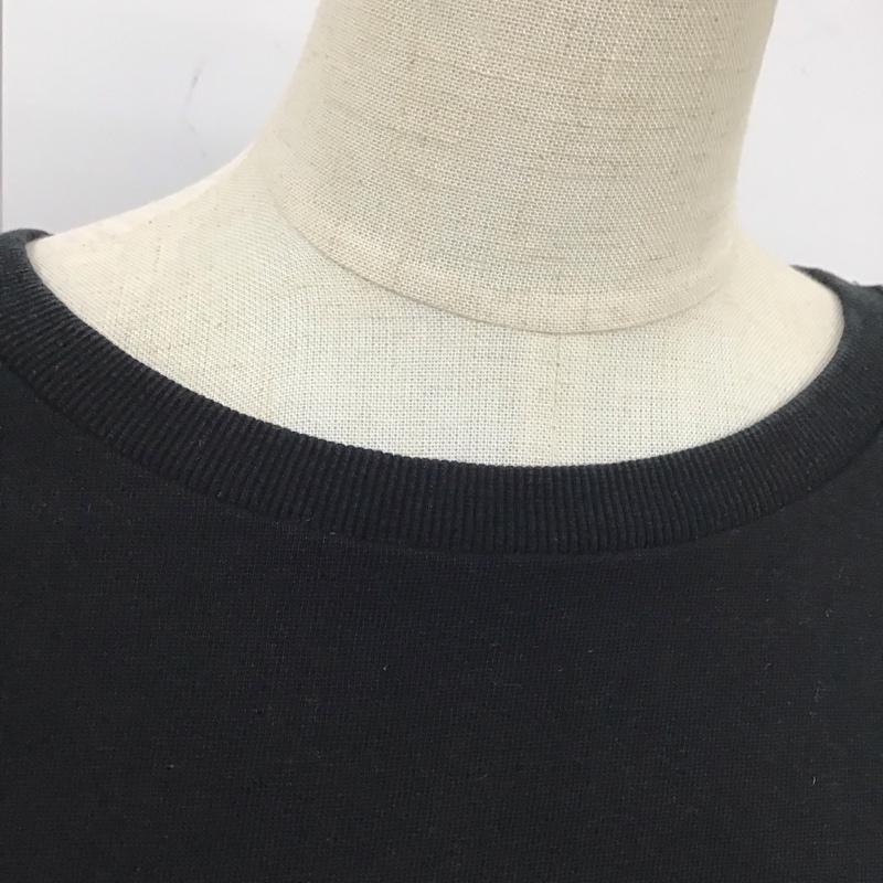ザラ ZARA カットソー 半袖 サイドスリット L 無地 黒 / ブラック /  レディース USED 古着 中古 10112051