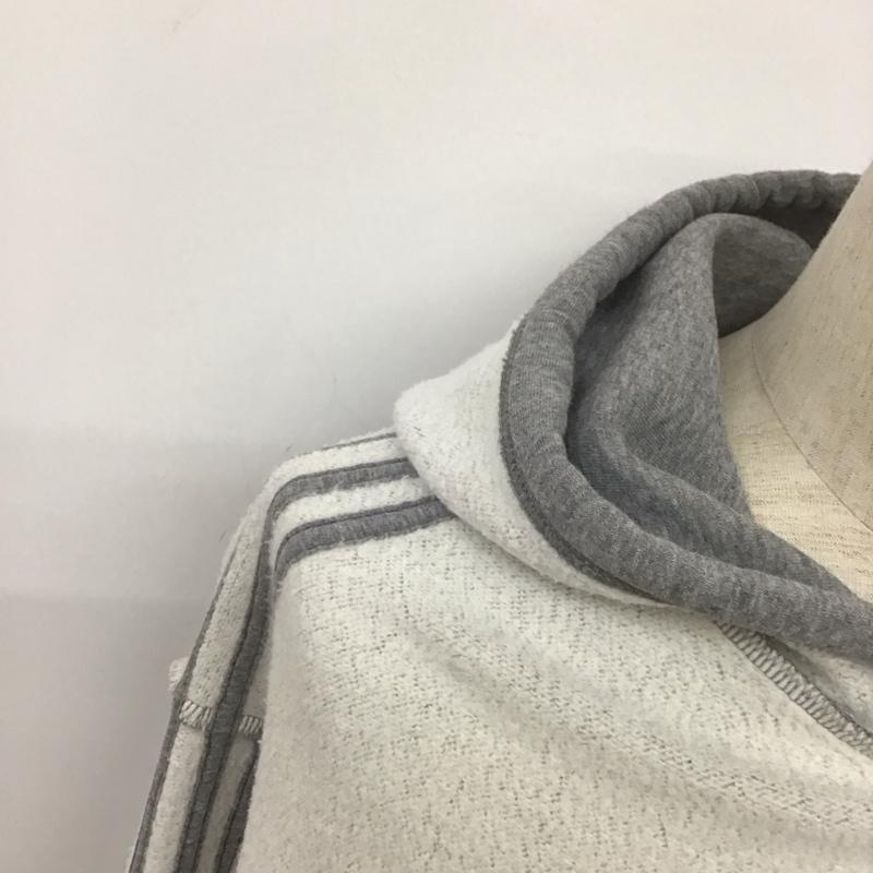 アディダス adidas パーカー 長袖 ec7306 パーカー 長袖スエット スポーツウェア ロゴ、文字 灰 / グレー / メンズ USED 古着 中古 10108486