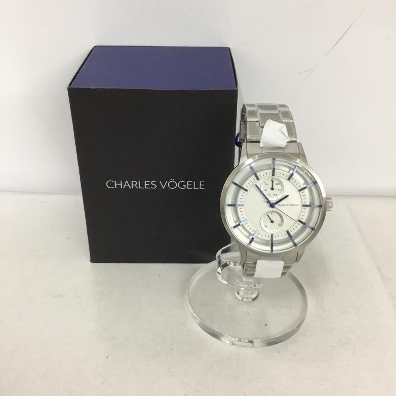シャルルホーゲル CHARLESVOGELE 腕時計 アナログ(クォーツ式) V0722 箱有 ロゴ、文字 銀 / シルバー / X 紺 / ネイビー / メンズ USED 古着 中古 10134925