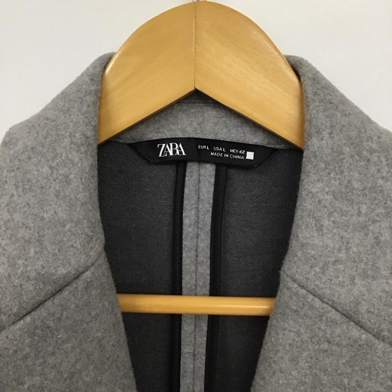 ザラ ZARA コート コート一般 長袖ロングコート アウター カジュアルジャケット L 無地 灰 / グレー / メンズ USED 古着 中古 10130553