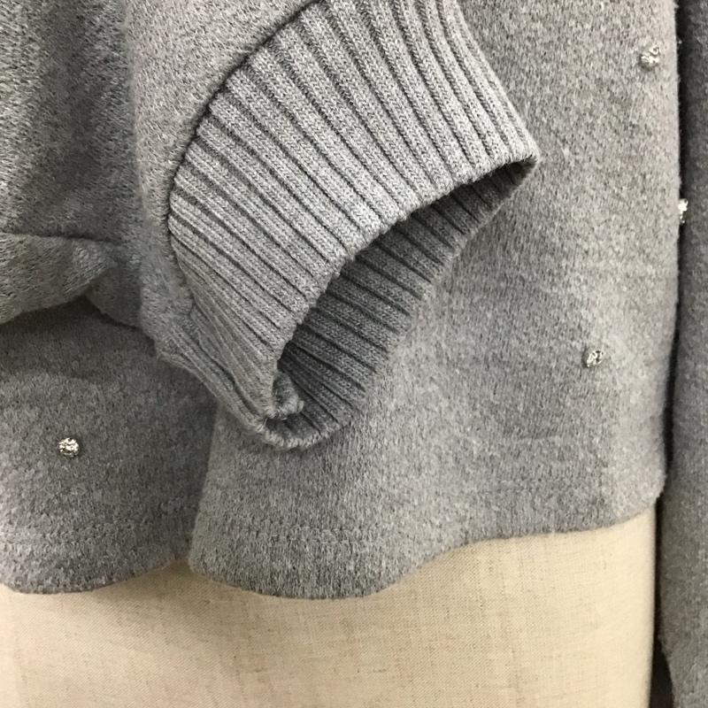 ザラ ZARA ニット、セーター 長袖 クロップド丈 M 無地 灰 / グレー / レディース USED 古着 中古 10122030