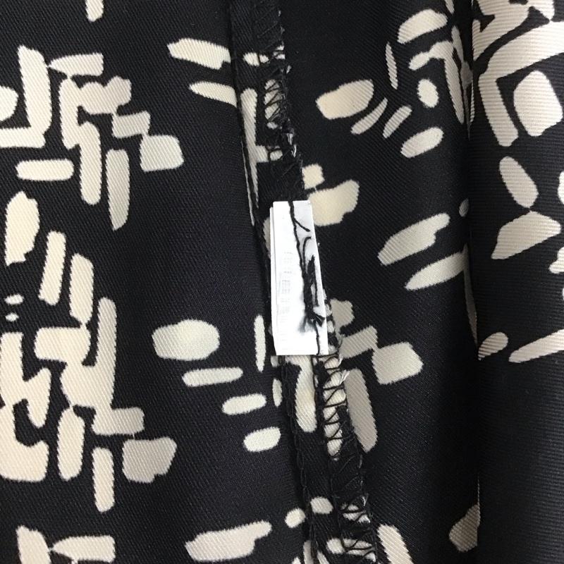 ザラ ZARA ワンピース ロングスカート 長袖シャツワンピース 切り替えワンピース フレアワンピース M 総柄 白 / ホワイト / X 黒 / ブラック / レディース USED 古着 中古 10110269