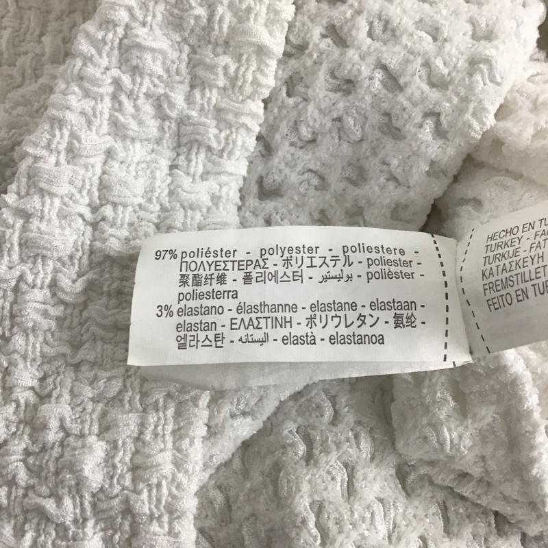ザラ ZARA カットソー 半袖 ノースリーブカットソー ストレッチ タンクトップ クルーネックカットソー L 総柄 白 / ホワイト / レディース USED 古着 中古 10135794