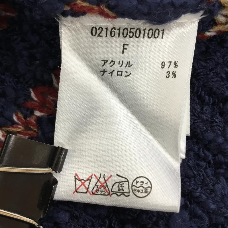 ダズリン dazzlin ニット、セーター 長袖 FREE ボーダー柄 紺 / ネイビー / X 赤 / レッド / レディース USED 古着 中古 10138996