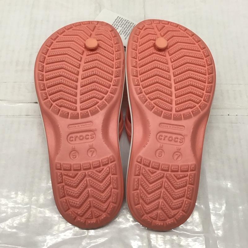 クロックス crocs サンダル サンダル 1033-6KP Crocband Flip 23cm 23.0cm 無地 桃 / ピンク / レディース USED 古着 中古 10120438