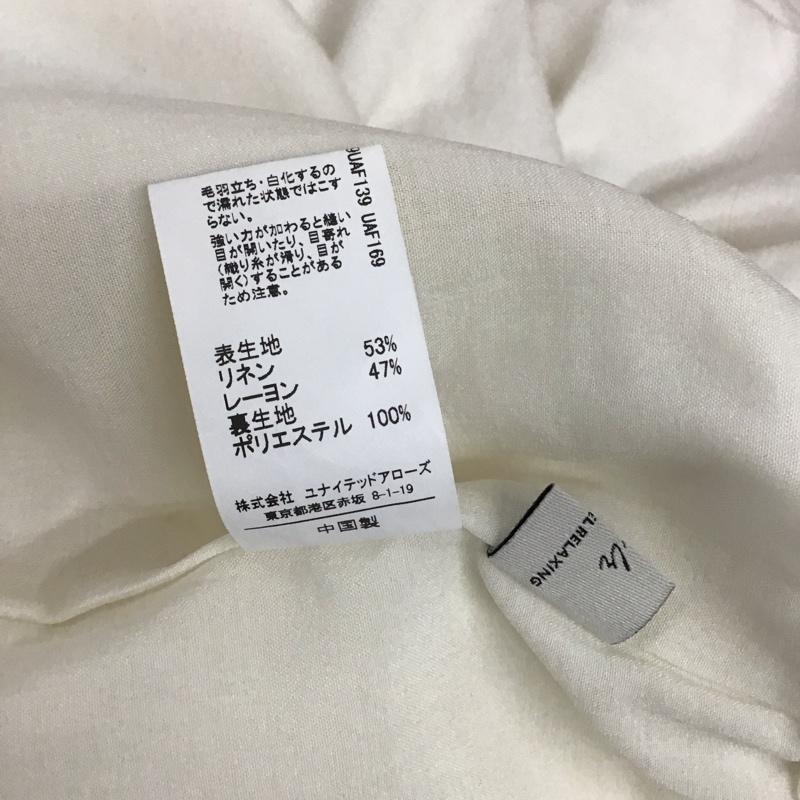 グリーンレーベルリラクシング green label relaxing パンツ ワークパンツ、ペインターパンツ 3614-199-2568 ブリーズリネンワイドパンツ カジュアルパンツ 38 無地 白 / ホワイト / レディース USED 古着 中古 10120863