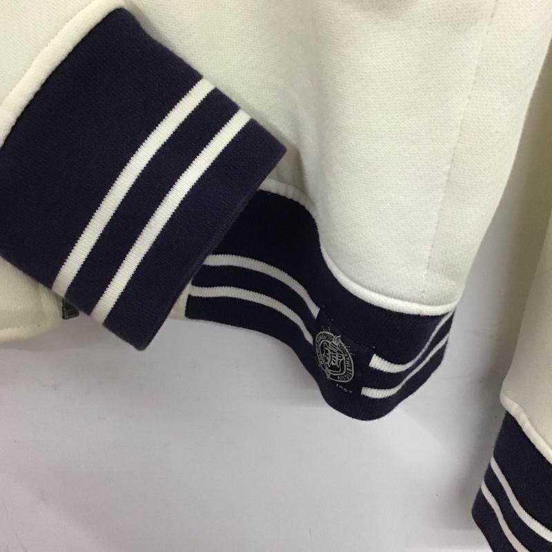ポロラルフローレン POLO RALPH LAUREN トレーナー 長袖 ジップ ジャケット S ロゴ、文字 白 / ホワイト / X 紺 / ネイビー / メンズ USED 古着 中古 10134513